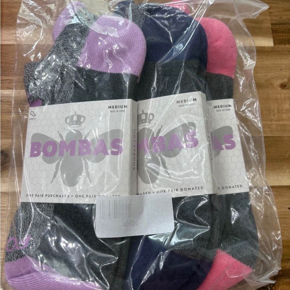 Bombas Womens Vibrant Sock Trio - Pink, Purple, Black